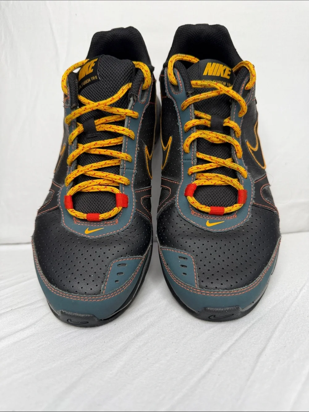 Nike Black and Yellow Women's Dual Fusion TR2 Athletic Shoes with Teal Accents